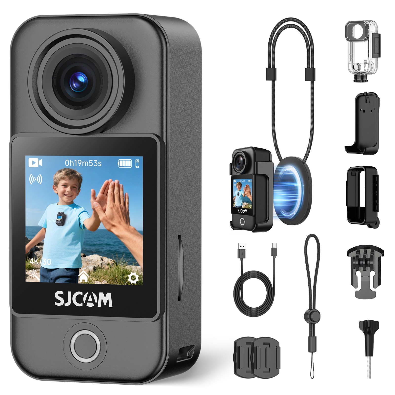 SJCAM C400 Pocket 4K POV Action Camera Magnetic Werable Body