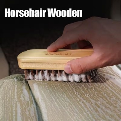Soft Horsehair Leather Cleaning Horsehair Detailing Brush Car Detailing Tool