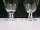 Steuben Crystal - Air Twist Liquor Cocktail Glasses 8011  Signed  3.75"