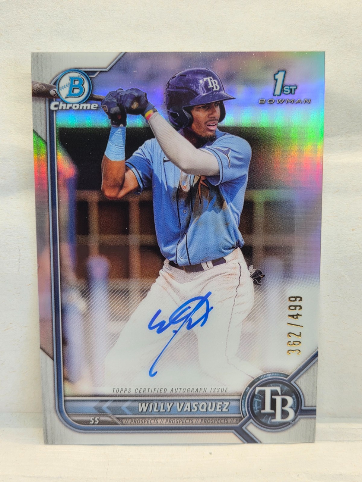 2022 Bowman Chrome WIlly Vasquez Refractor auto /499 Orioles CPA-WVZ