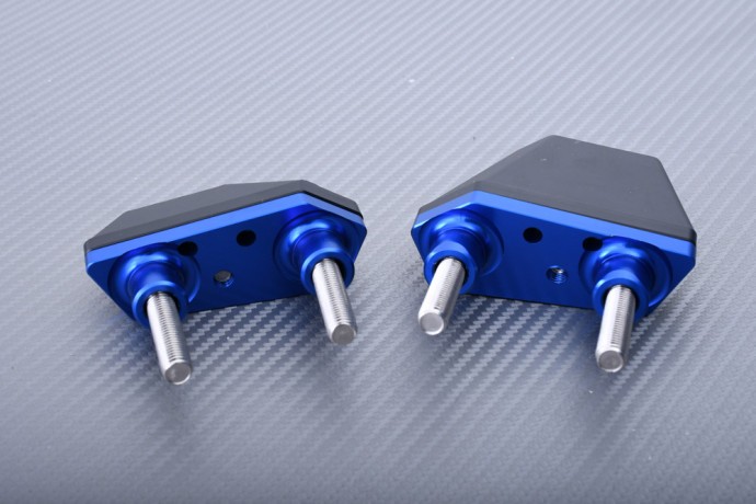 Tampons de protection en alu CNC bleu haute résistance pour Kawasaki Z-800
