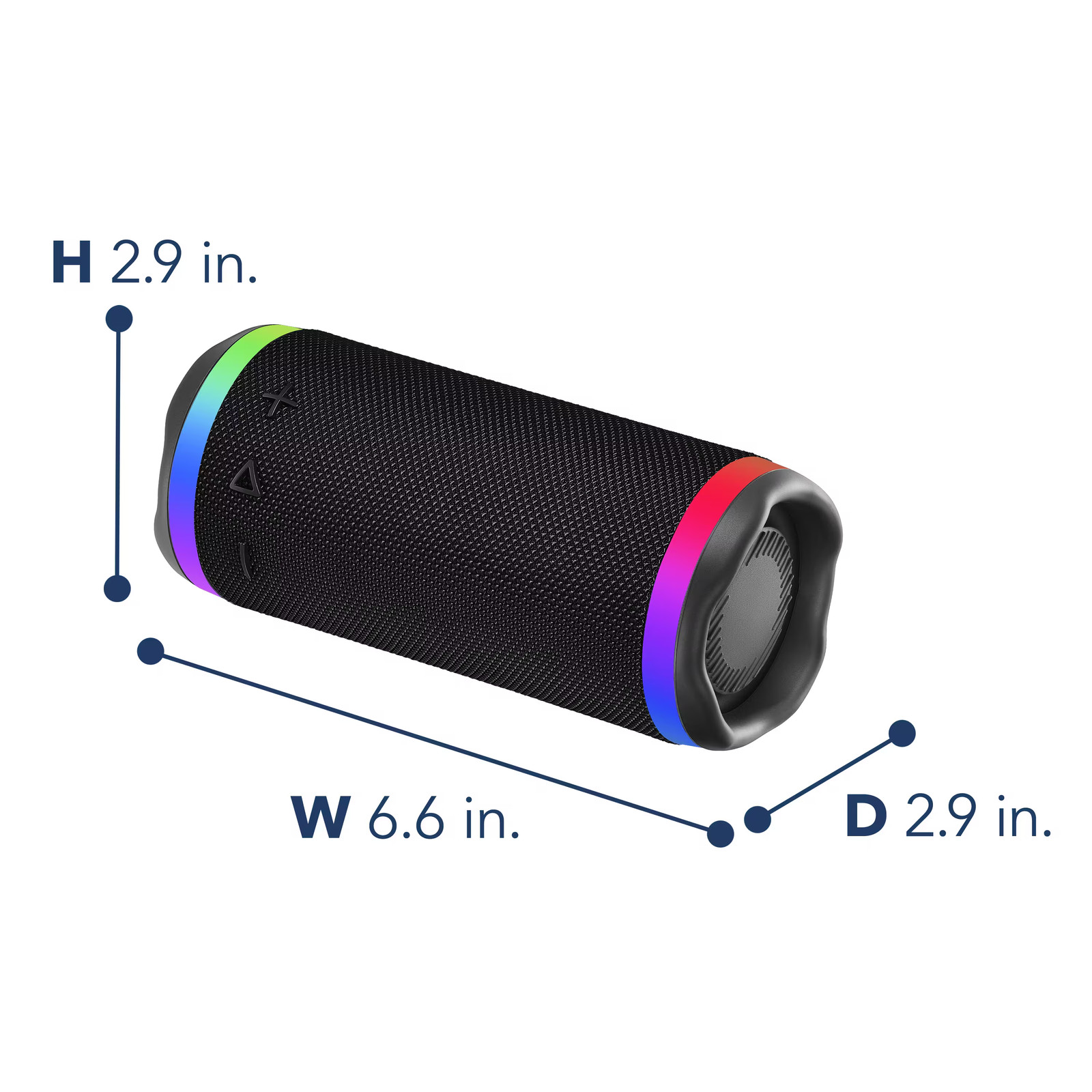 Parlante Bluetooth mediano resistente al agua con iluminación LED Insignia - Negro, imagen 4