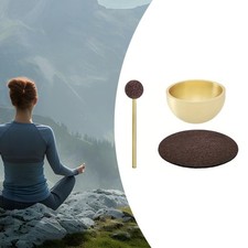 Mini Meditation Sound Bowl Kit 4x2.3cm Lightweight with Mallet and Cushion
