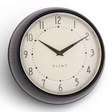 Nostalgische Metall Wanduhr Schwarz 23cm Vintage Küchenuhr Bürouhr Retro Look