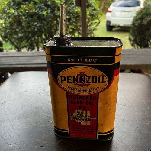 Vintage Pennzoil Außenborder Getriebeöl Dose mit Ausguss, ein Quart
