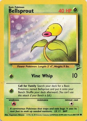 Bellsprout Common Normal Base Set 2 066/130 HP
