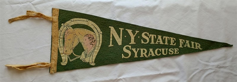 Vintage NY State Fair Syracuse Souvenir Felt Pennant New York Horse