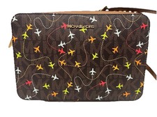 Michael Kors Jet Set Brown Multi Airplane Print East West Crossbody Bag NWT