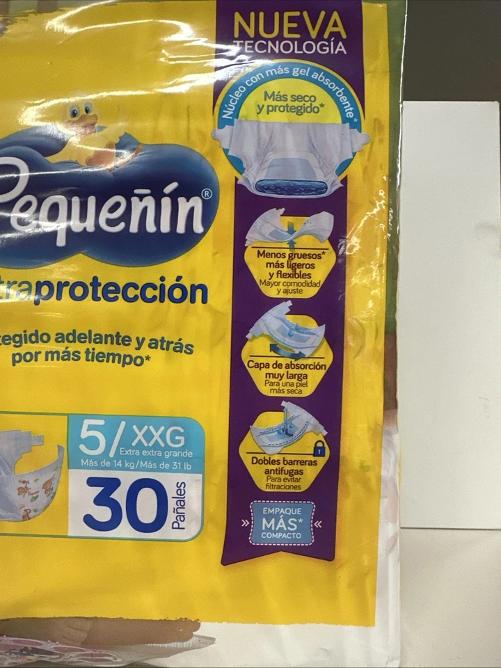 Paquete de 30 pañales Pequenin Extraproteccion extra grandes caducados 24/01 Foto 2 de 4