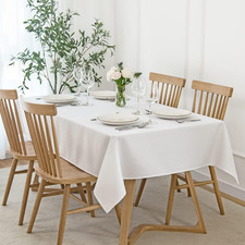 Rectangle Slubby Textured Tablecloth Waterproof Spillproof Wrinkle Free Table Cl