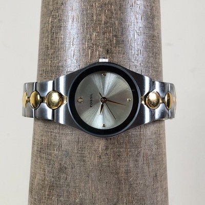 Fossil ladies  two toned crystal accented watch NEW BATTERY Ladies main image 4