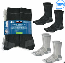 Kirkland Signature Merino Wool 57% ,Warm Comfy Socks 4 pack Size 7-13