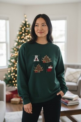 Honors Sweatshirt  Ugly  Christmas Sweatshirt Green Women's 26/28