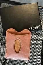 NEW Storus Smart Money Clip Card Holder Slim Wallet Men Cognac A17361A
