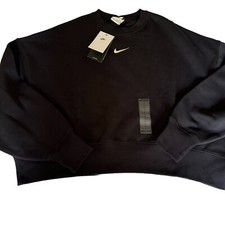 Nike Fleece Oversized CROPPED Center Swoosh Womens Size M Sweatshirt New w/Tags