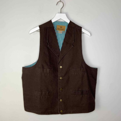 King Ranch Brown Denim Hipster Vest 