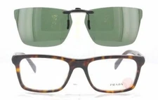 Custom Made for PRADA VPR06R-55X18 Polarized Clip-On Sunglasses (Eyeglasses Not 