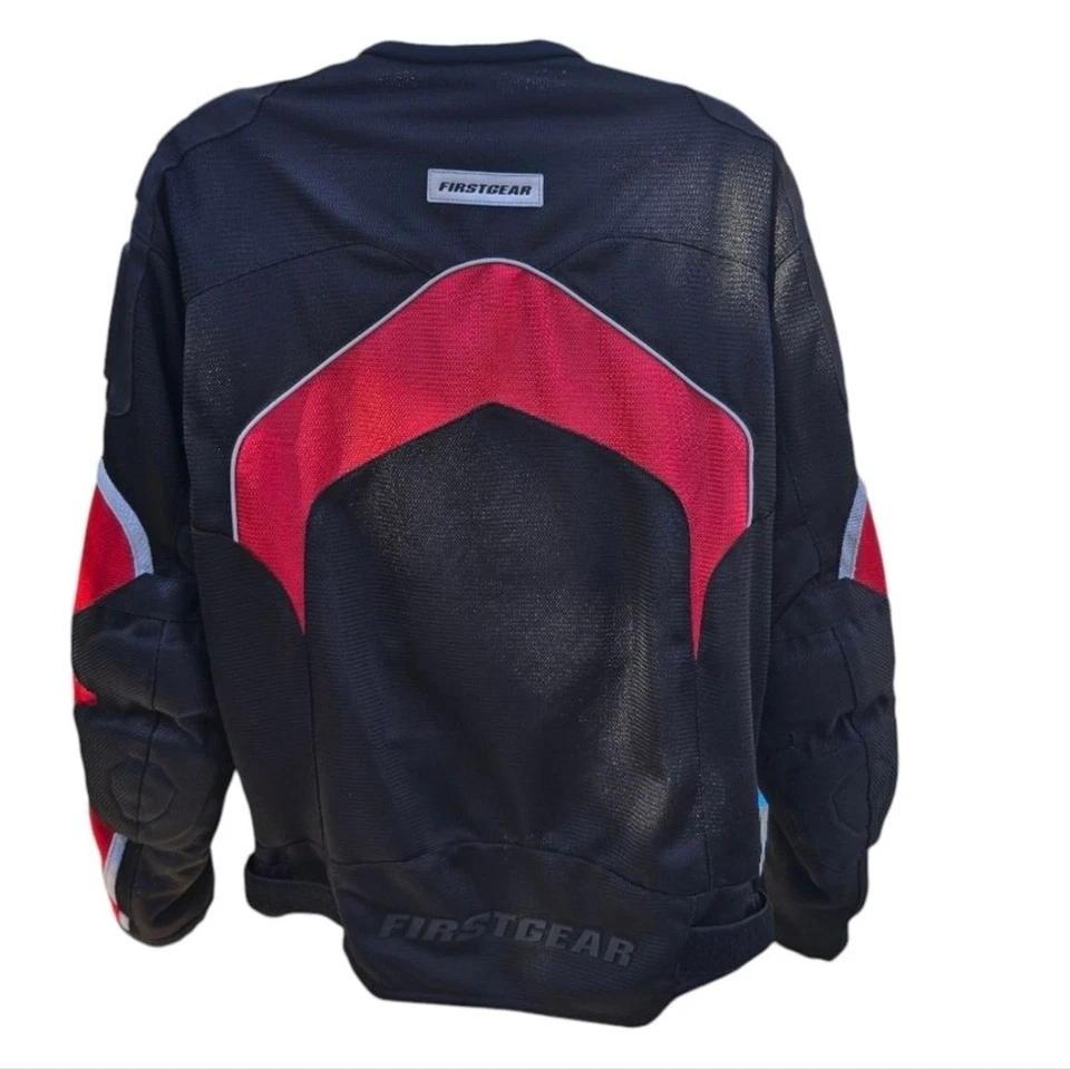 FirstGear Motorcycle Jacket Men's size M Black Red Removable Liner Biker Jacket - Image 2 of 4
