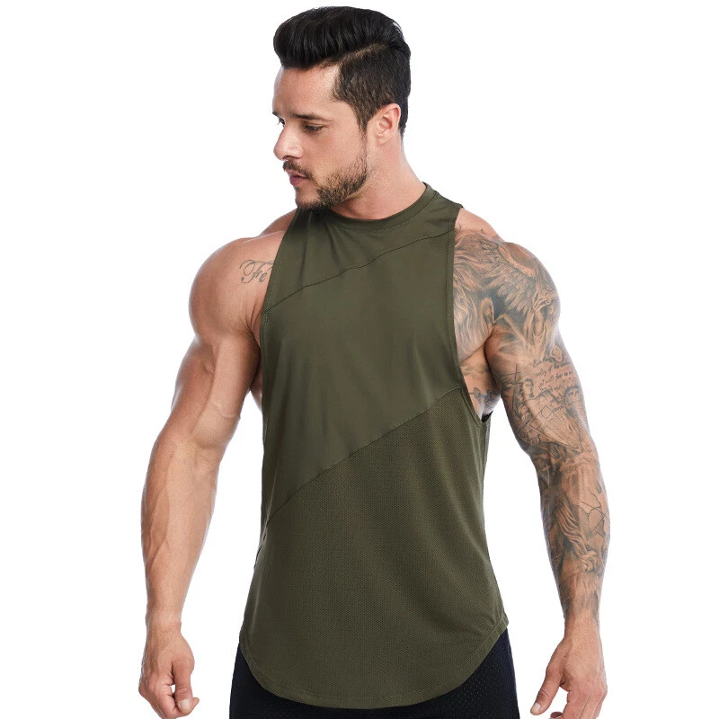 Sleeveless Men's Vest Bodybuilding Mesh Top Gym Running Shirt Clothing Men's Top - Image 4 of 4