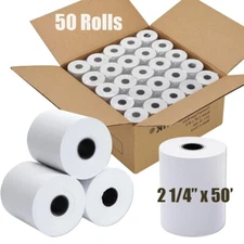 2 1/4" x 50' Thermal Receipt Paper 50 Rolls Cash Register POS Credit Card Tape