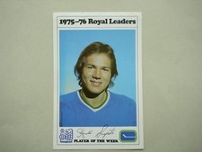 1975/76 ROYAL BANK LEADERS VANCOUVER CANUCKS NHL HOCKEY PHOTO HAROLD SNEPSTS