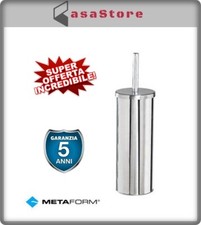 PORTASCOPINO SCOPINO  IN ACCIAIO INOX BAGNO WC CROMO METAFORM DESIGN MODERNO