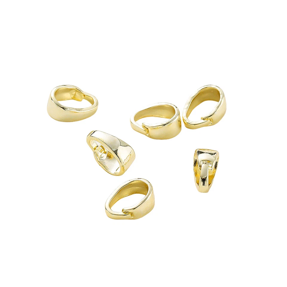 20pcs 14K / 18K Gold Plated Brass Pendant Clips Snap Bails Necklace Connectors - Image 4 of 4