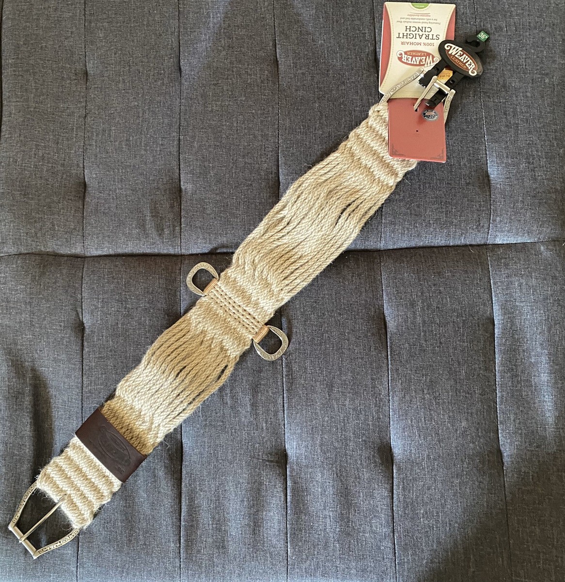 Cinghia Weaver Leather In Mohair 100% Per Sella - Fibra Di Diamante, Morbida E Durevole, Con Hardware Floreale In Acciaio Inox