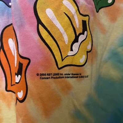 Rolling Stones 2005/06 ツアービンテージTシャツ Vintage Rolling Stones Tie-Dye Rainbow Multicolor T-Shirt 2005-06