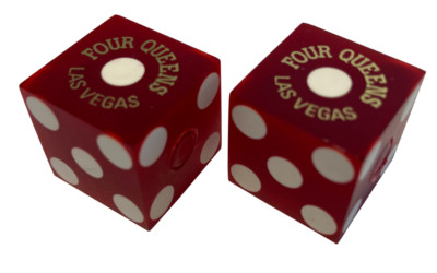 '' FOUR QUEENS '' RED LAS VEGAS USA CASINO DICE CRAPS