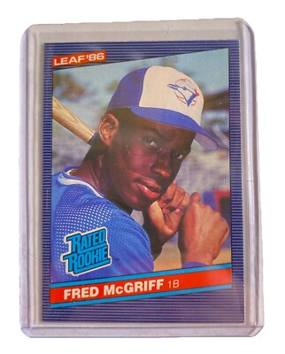 1986 Leaf #28 Fred McGriff BASEBALL Toronto Blue Jays