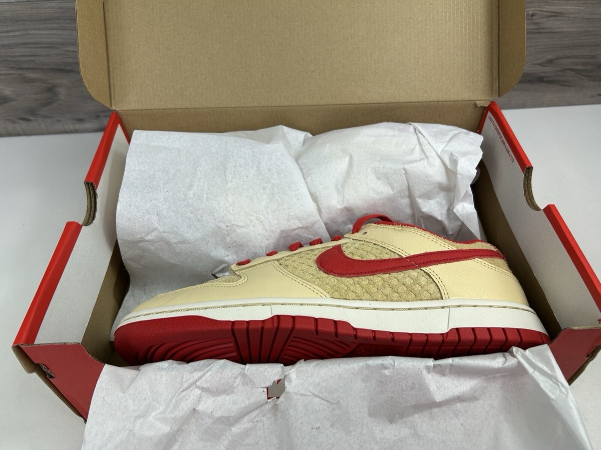 Nike Dunk Low Waffle Sneakers in Beige with Red Accents Size 10m NEW Nike Dunk Low  main image 3