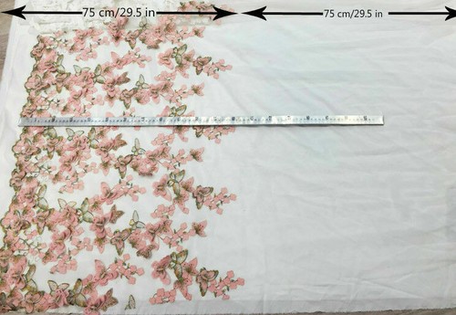 3D Butterfly Embroidery Fabric Lace Tulle Wedding Party Dress Costume Fairy Soft - Picture 7 of 17
