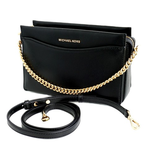 Michael KORS BORSA TRACOLLA BORSA Jet Set LG Conv CHAIN xBody Pelle Nero  Nuovo | eBay