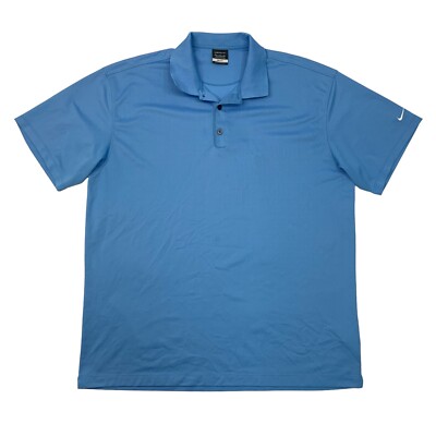 Nike Golf Shirt Mens XXL 2XL Copen Blue Tech Basic Dri Fit Polo
