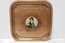 VINTAGE KING GEORGE IV OLD SCOTCH WHISKY ADVERTISING BAR HOTEL SERVING TRAY 