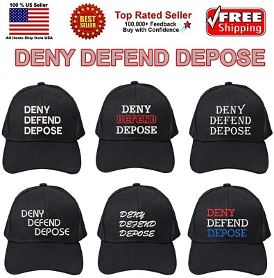 DENY DEFEND DEPOSE Baseball Cap, Adjustable Hat One Size