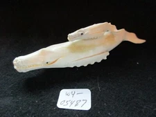 NORTHWEST COAST CARVED MOOSE ANTLER, LG. HUMPBACK WHALE & BABY,  WY-0521*05487