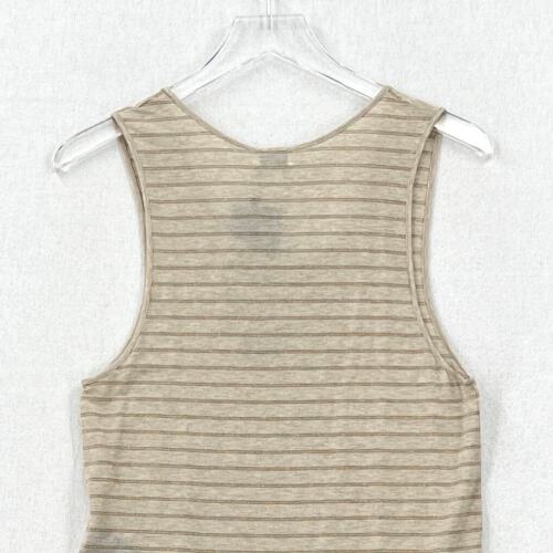 YVES SAINT LAURENT canotta a righe uomo maglia beige fine rayure maglia lurex NUOVA - Foto 4 di 16
