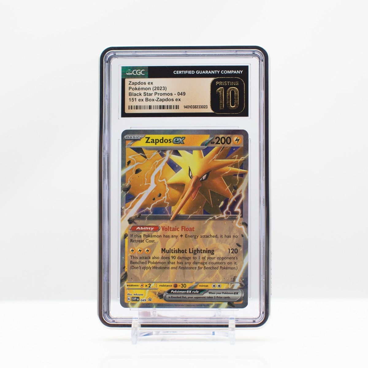Pokemon Zapdos ex Black Star Promo #049 Scarlet & Violet 151 CGC
