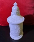 Vintage EAPG Queen Victoria Opaque Covered Jar