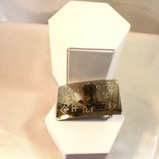 Chambers Belt Co USA Belt Buckle Featuring Western Boots Branding Marks Vtg