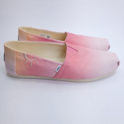 TOMS Women's Candy Pink Ombre Canvas Alpargata Slip-On Shoes Size 9