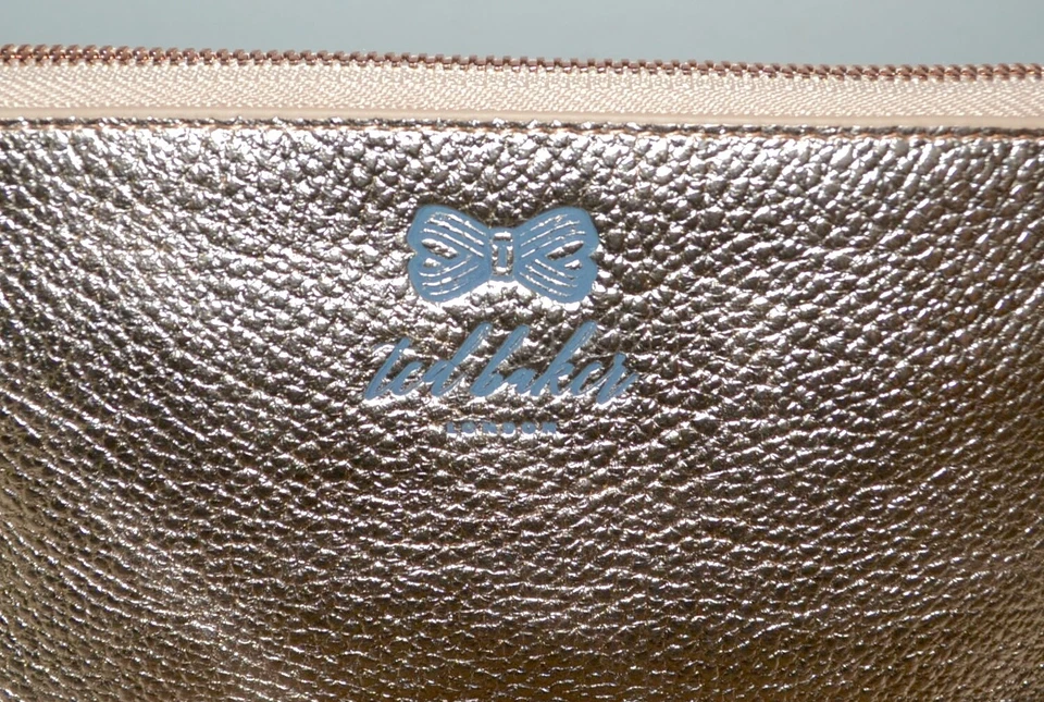 NWT $89 Ted Baker JENY Rose Gold Leather Cosmetic Case Travel Bag Clutch Bag - Image 4 of 4