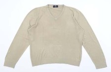 Blue Harbour Mens Brown V-Neck Acrylic Blend Jumper Size L