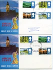 1966 LANDSCAPES ORD.+PHOS GREAT BRITAIN QE2 ILLUS. FDC x2 FAREHAM FDI PMKS VGC