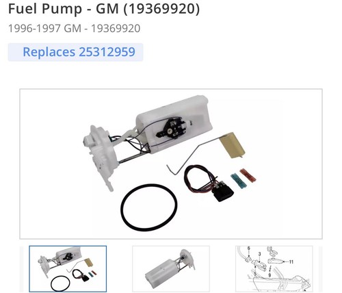 NEW OEM Fuel Pump - GM (19369920) All Pickup models. 4.3l, 5.0l, 5.7l. 1995-00 - Picture 1 of 1