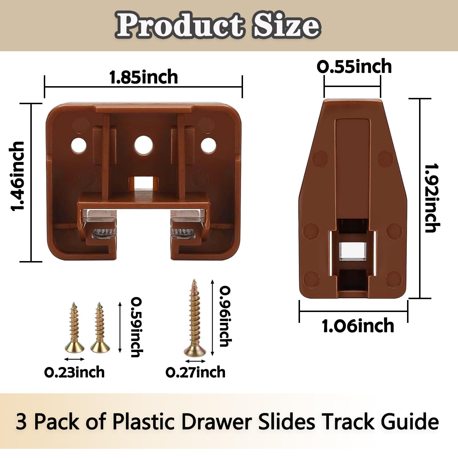 Drawer Slides and Guides, 3Pack Plastic Drawer Replacement Part
