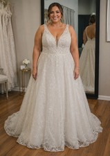 Bridals by Young wedding dress plus size 16