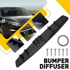 33" Rear Body Bumper Diffuser Shark 7 Fins Wing Spoiler Glossy Black For Audi